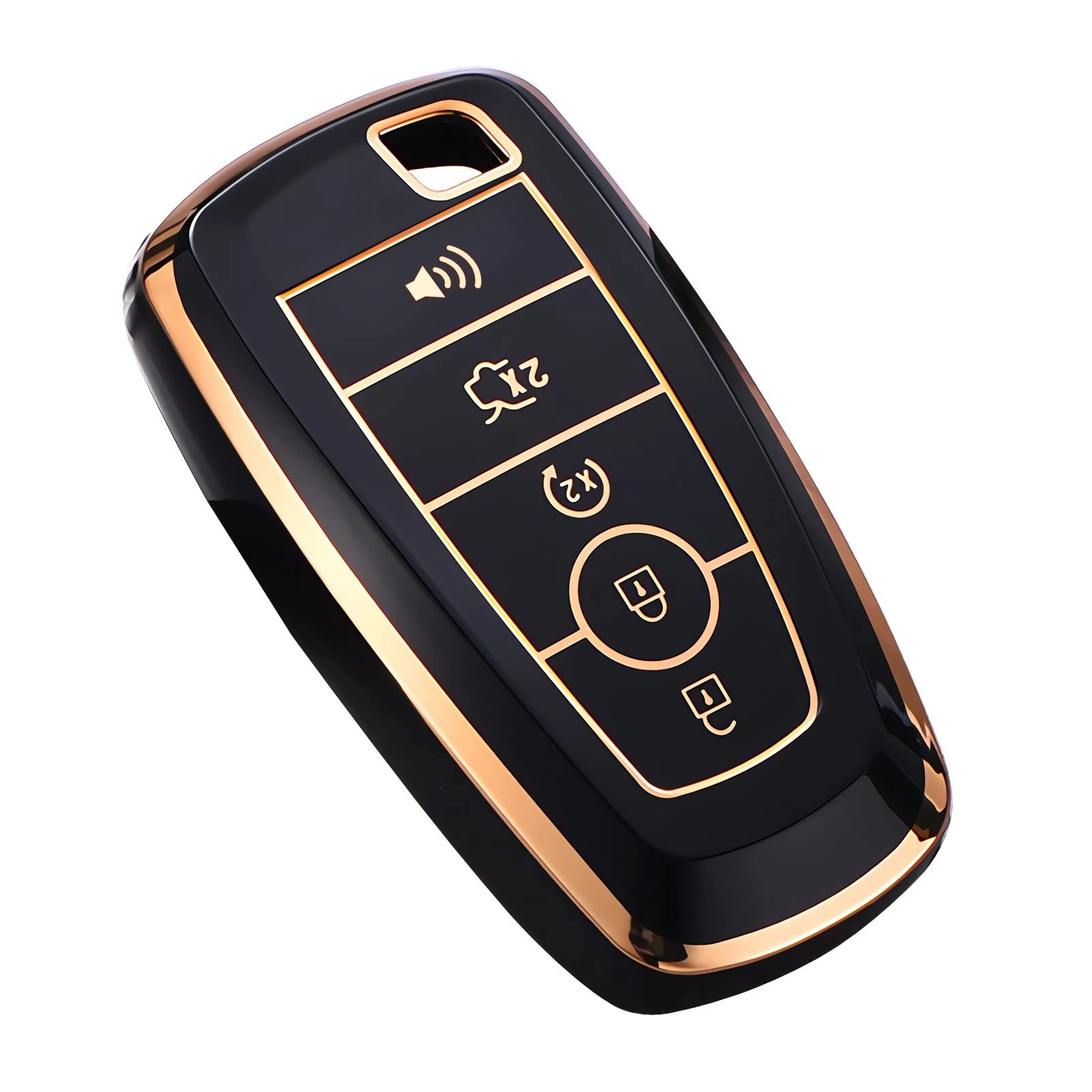 cacacar Key Fob Cover - 5 Button Black TPU