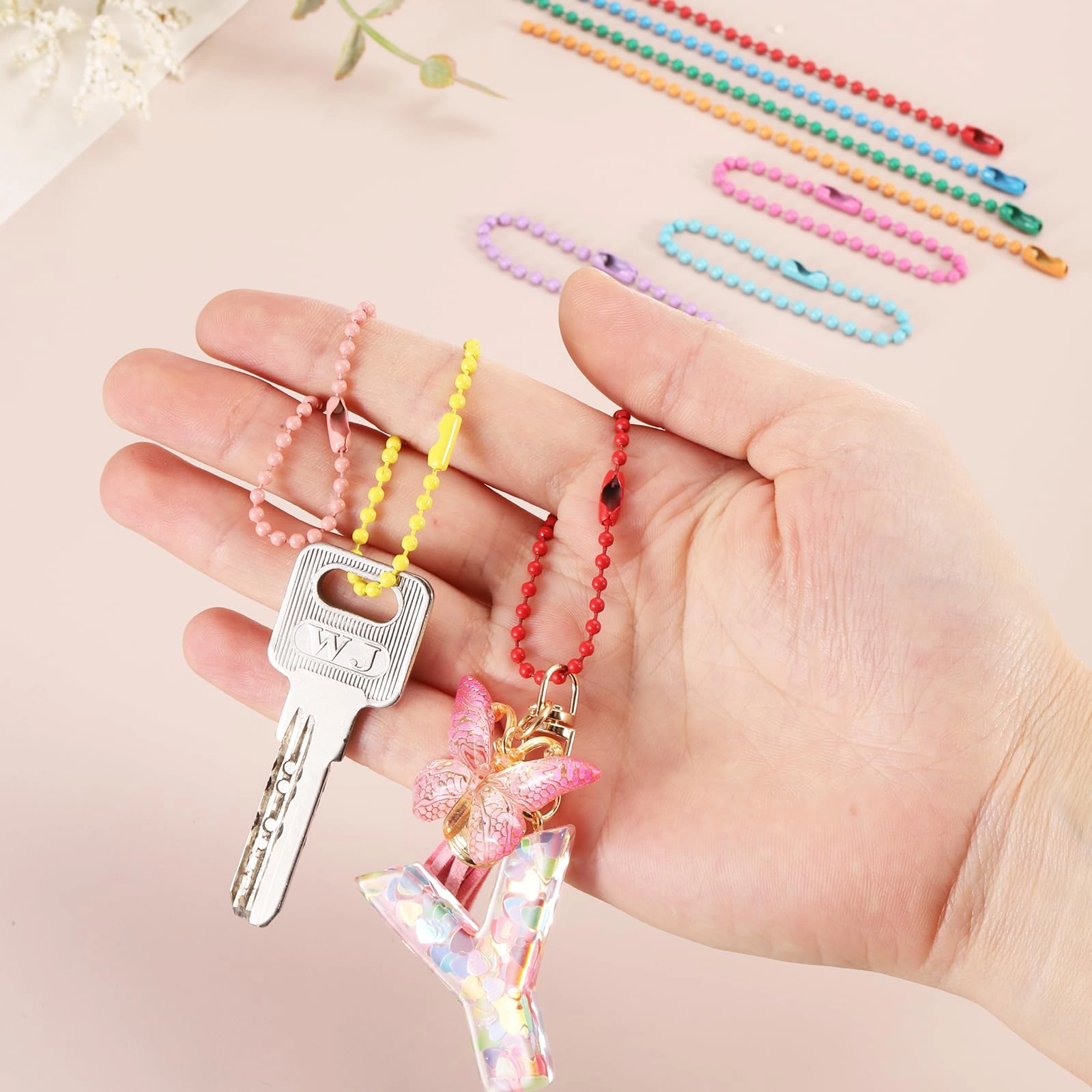 Ball Bead Chain - 20Pcs 12cm Silver