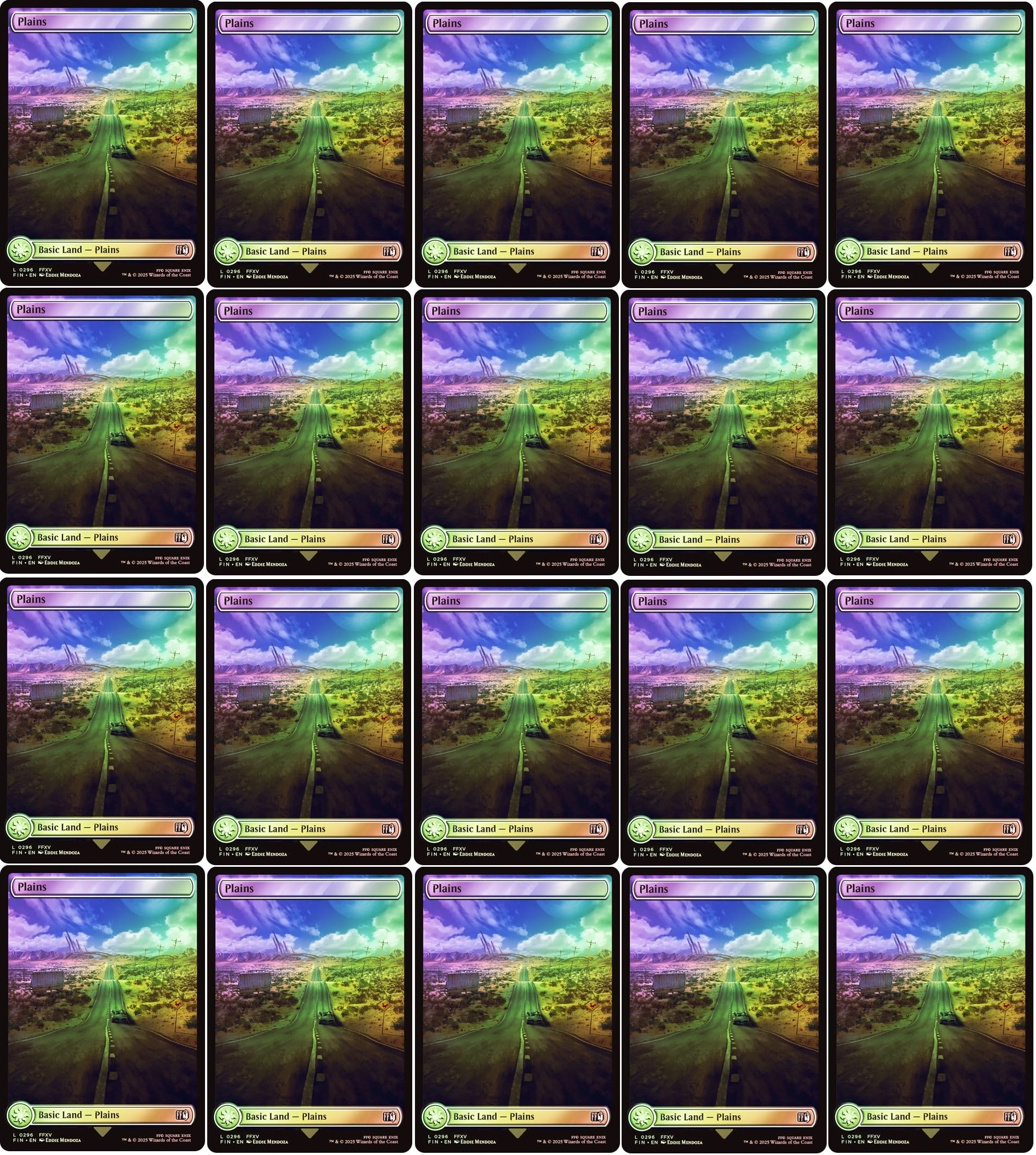 MTG Decks & More Magic The Gathering Final Fantasy FOIL Full Art Plains #296 - 20pcs