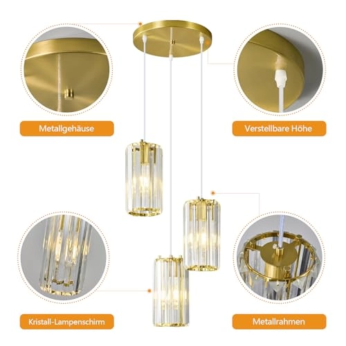 Chandelier - 3-Luces Chrome Crystal