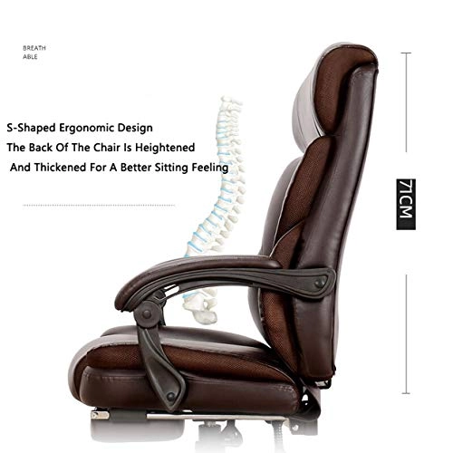 Desk Chair - PU Leather Brown High Back