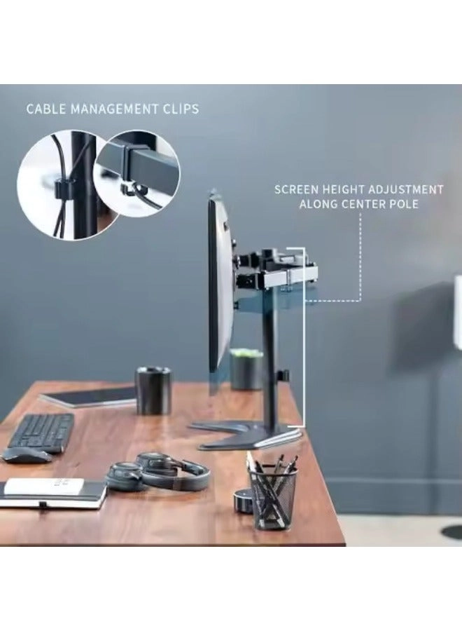 Double Arm Desk Stand - two 17 to 32 inch 75x75mm 100x100mm