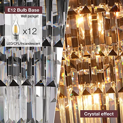 Round Hanging Style Crystal Chandelier - Dimmable