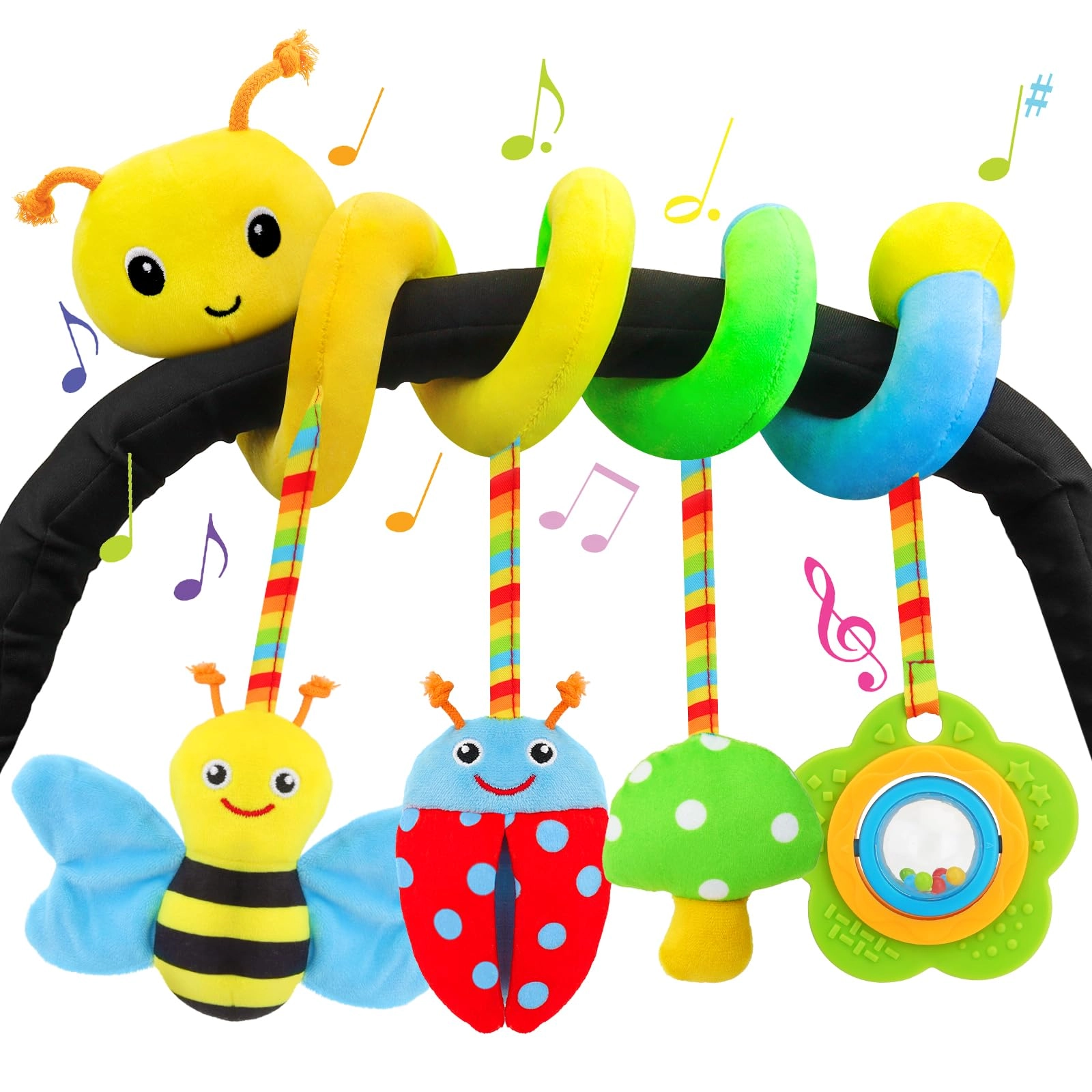 Zendstanding Hanging Spiral Activity Toy - Cotton, Polyester Nature/Animal