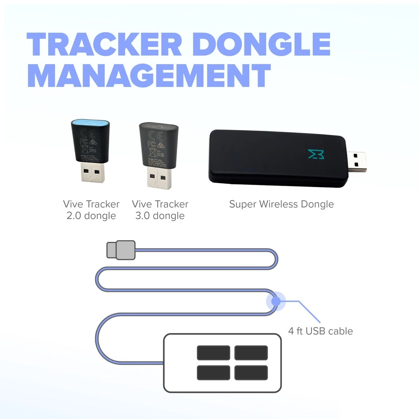 4-Port USB Hub - VIVE Tracker compatible USB 3.0