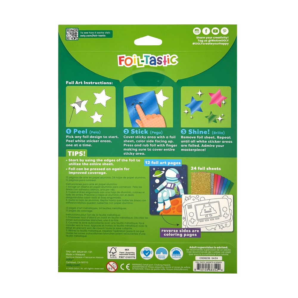 Foil-Tastic Foil Art & Coloring Fun Kit - 6+ years 36 pcs