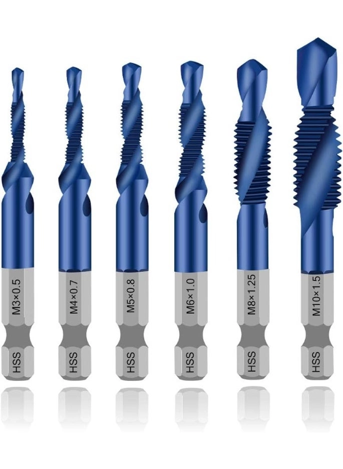 Orange Life Drill Tap Bit Set - 4341 High-Speed Steel (HSS) 6PCS M3-M10