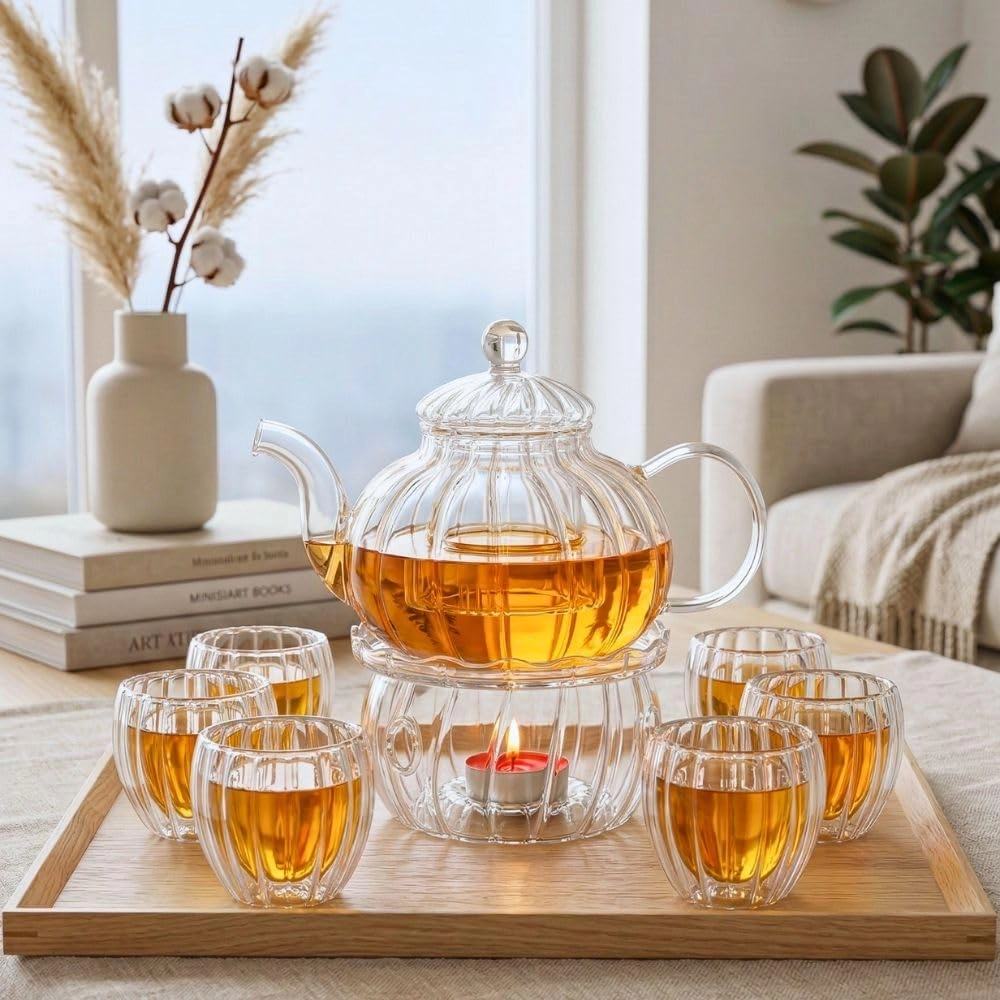Borosilicate Heat Resistant Glass Teapot - borosilicate glass 50 ml Set