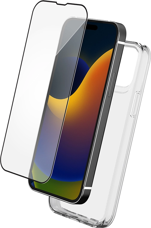 Force Transparent Case + Tempered Glass + Smartframe for iPhone 15 Pro Max