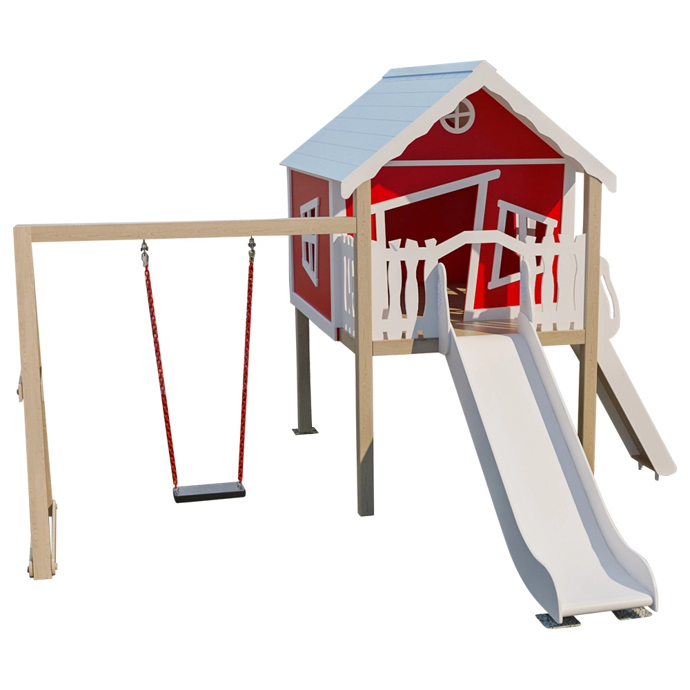 Playhouse - Platform Wall Ramp Slide Swing
