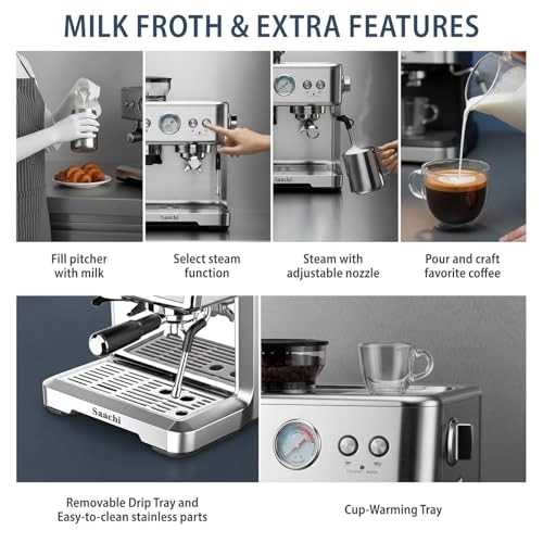 20-Bar - Built-in Grinder PID Temperature Control Milk Frothing System NL-COF-7070-ST