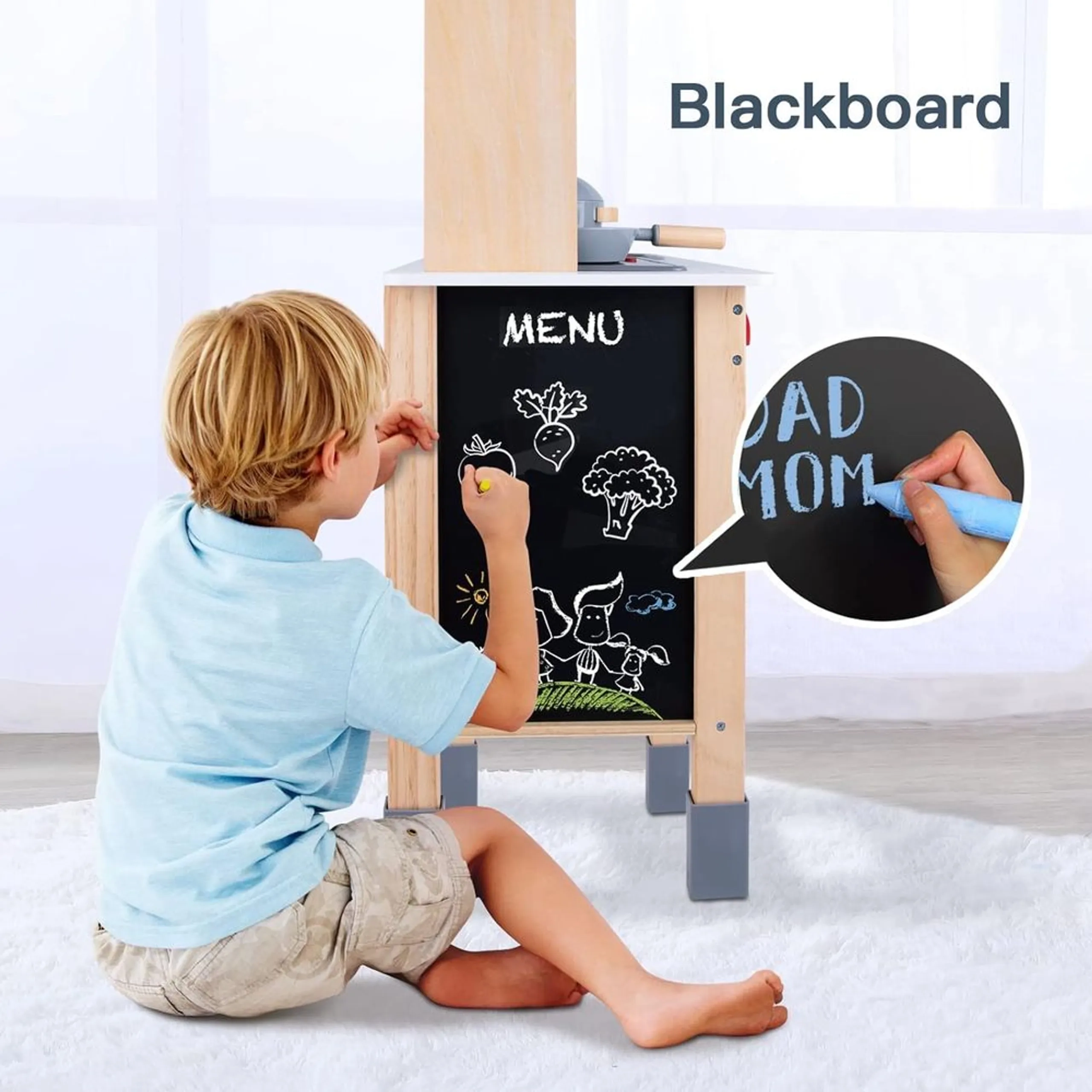 Mini Kitchen Playset - Wooden 10 pcs (46169695-TH870)