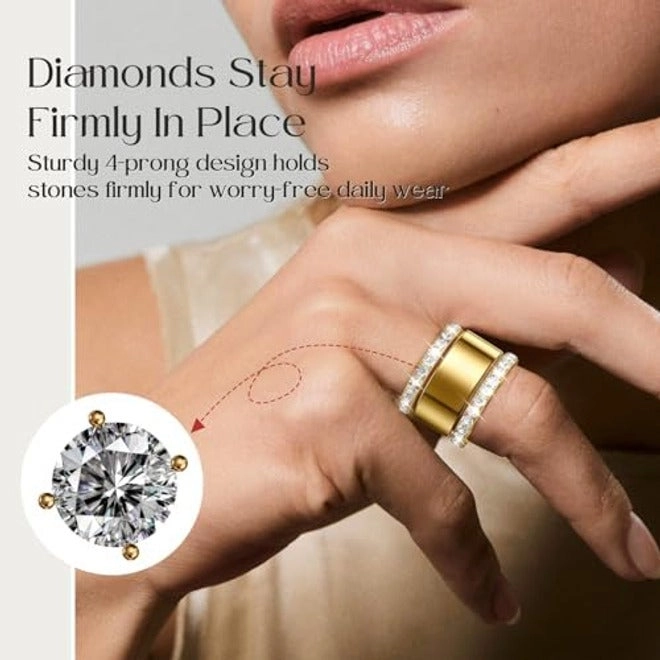 Cubic Zirconia 14K Gold Plated Ring