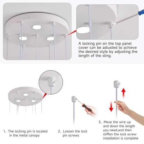 4-Light LED Pendant Light - 3-Color Adjustable Height