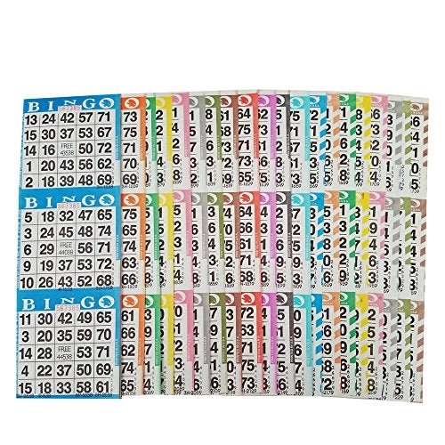 American Games Bingo Books - 3 Card 50 Books 20 Colors