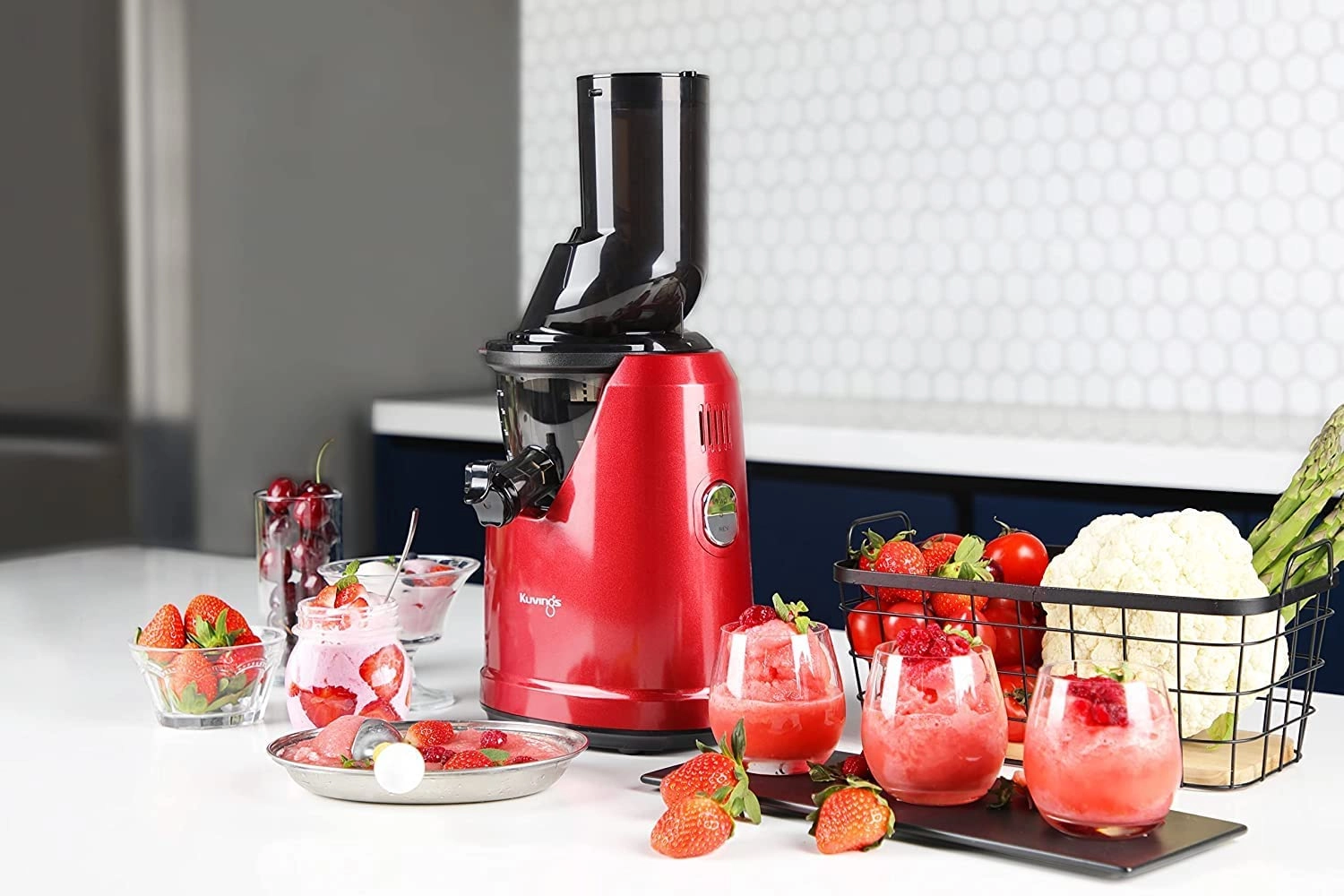B1700 - Professional Cold Press Whole Slow Juicer Red