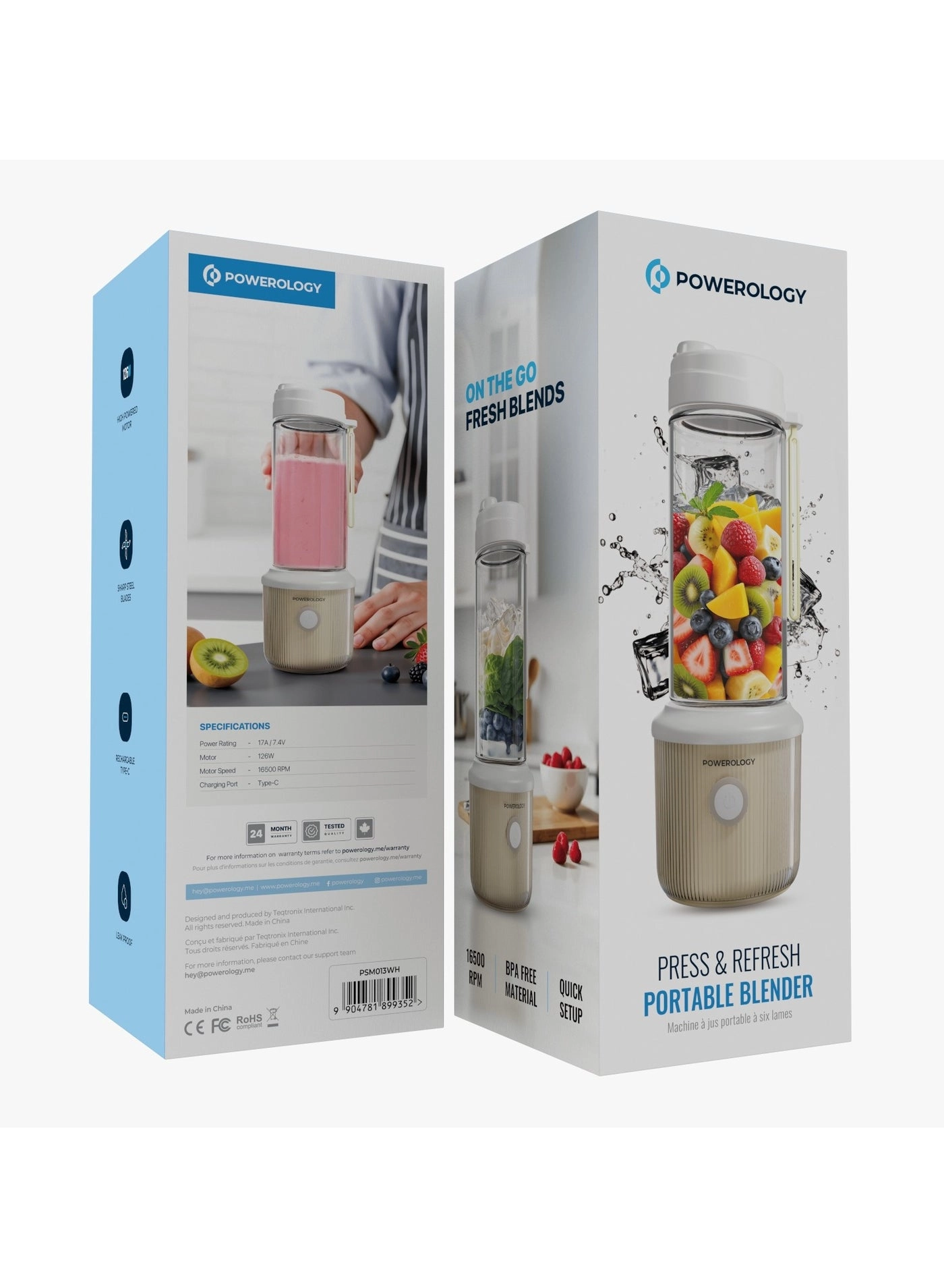 Press & Refresh Portable Blender - 126W
