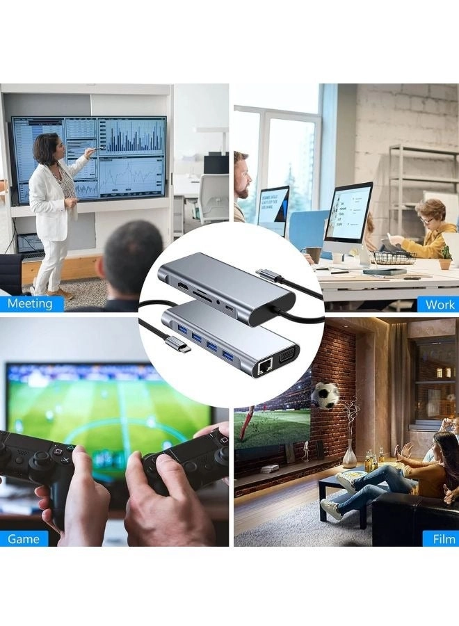 11-in-1 USB C Hub - 4K PD Ethernet