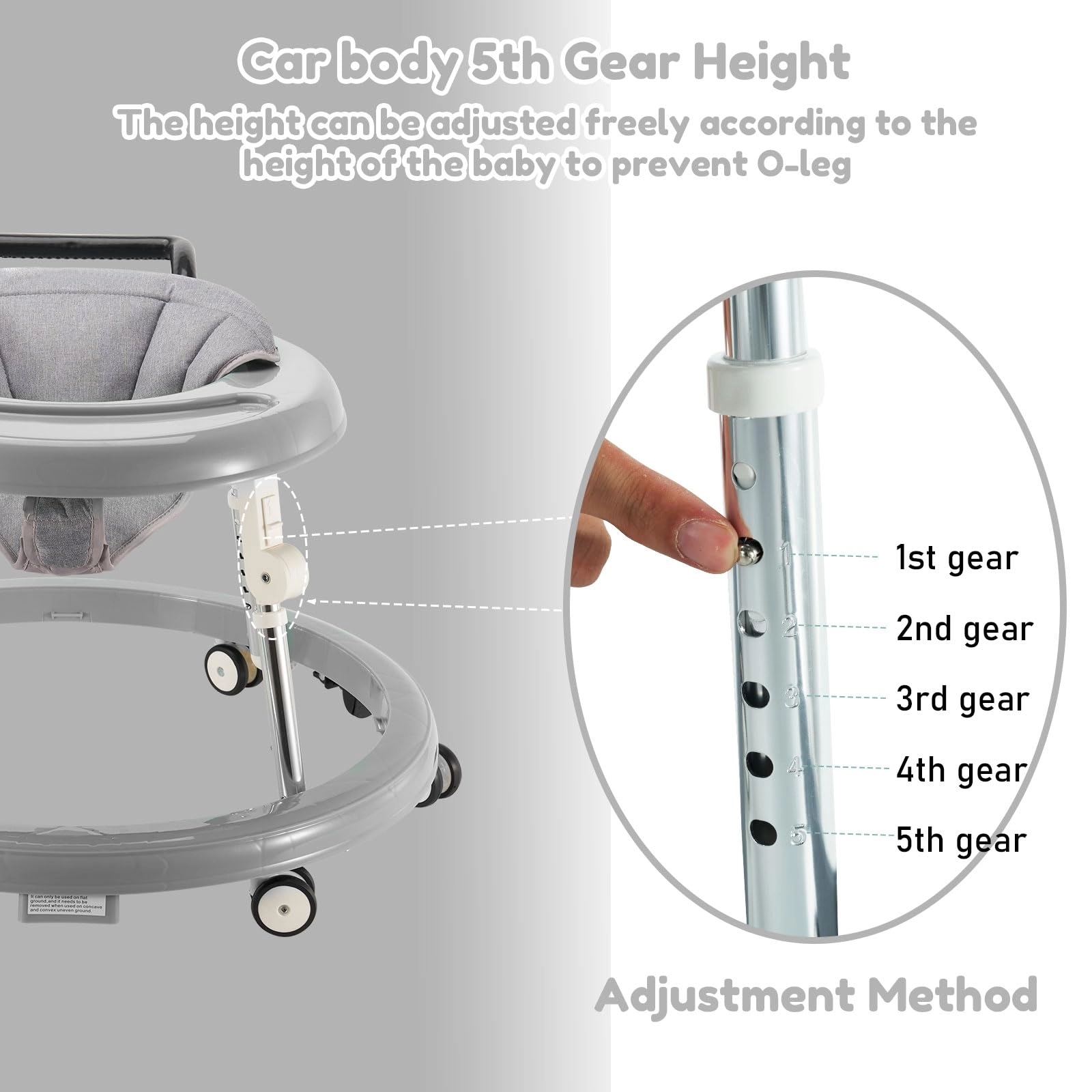 Baby Walker - Foldable 5-Position Height Adjustable