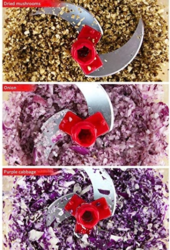 Hand crank food processor - 1.5L 3-blade