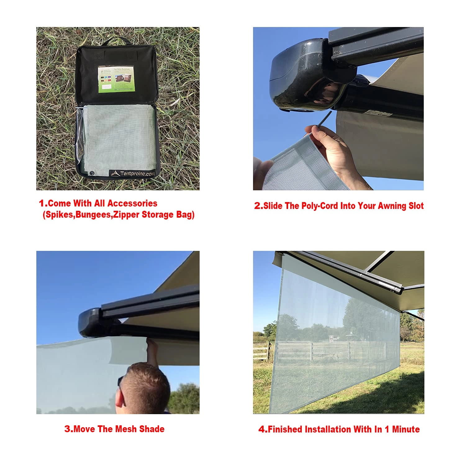RV Awning Sun Shade Screen