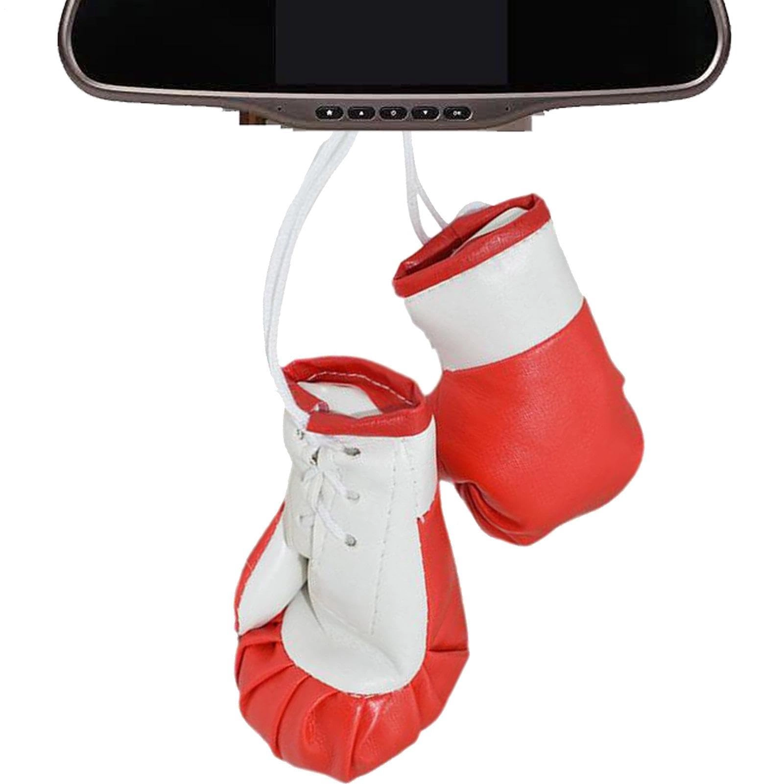 Mini Boxing Gloves - 2 Pack Red-and-white