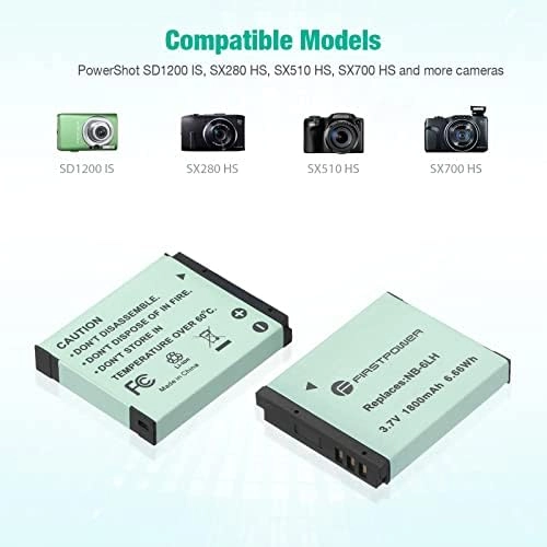 NB-6LH NB-6L + Dual USB Charger - 1800mAh * 2