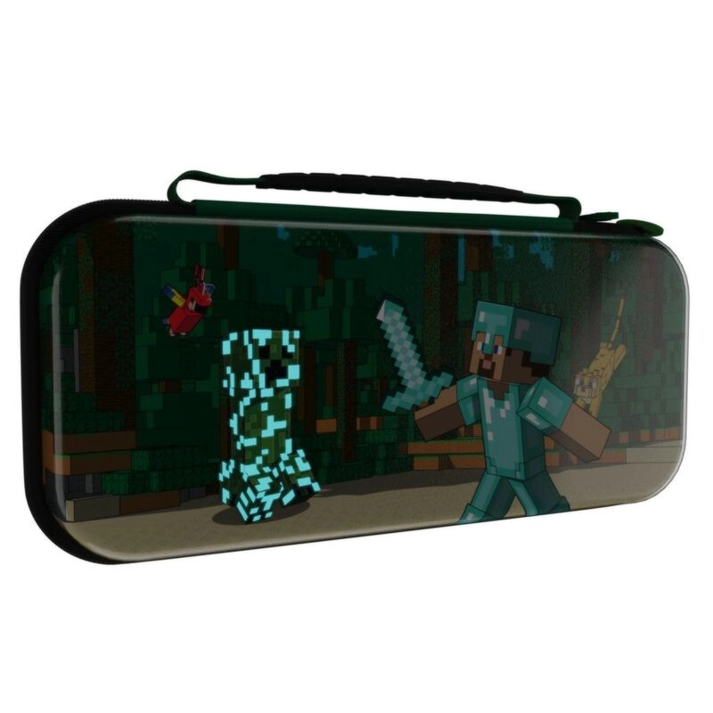 Nintendo Switch Travel Case - Minecraft Forest Battle Green