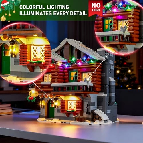 Led Lighting Kit for LEGO-10325 Alpine Lodge - Compatible with Lego Icons Christmas Village