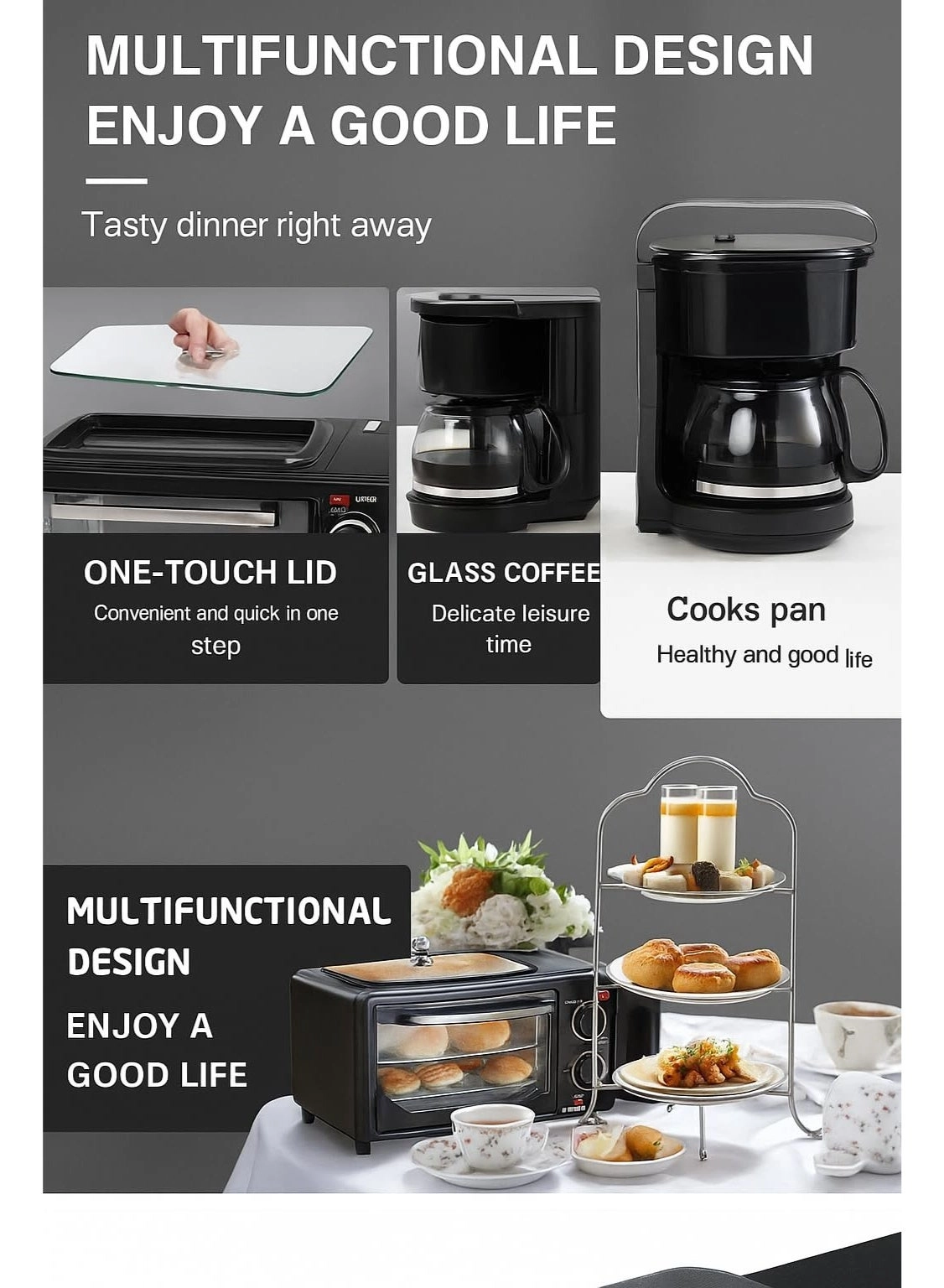 Three in one breakfast machine - 9-litre