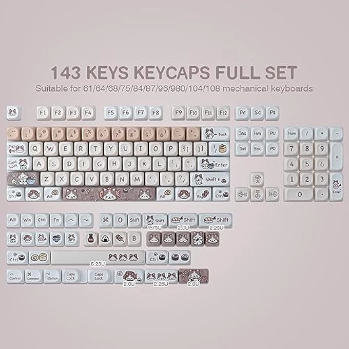 PBT KEYCAPS - 140 Keys Pink MAO Profile