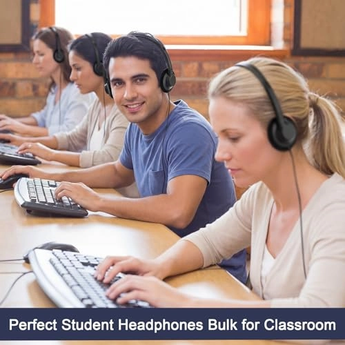 20 Pack Bulk Classroom Headphones Wired Headphone