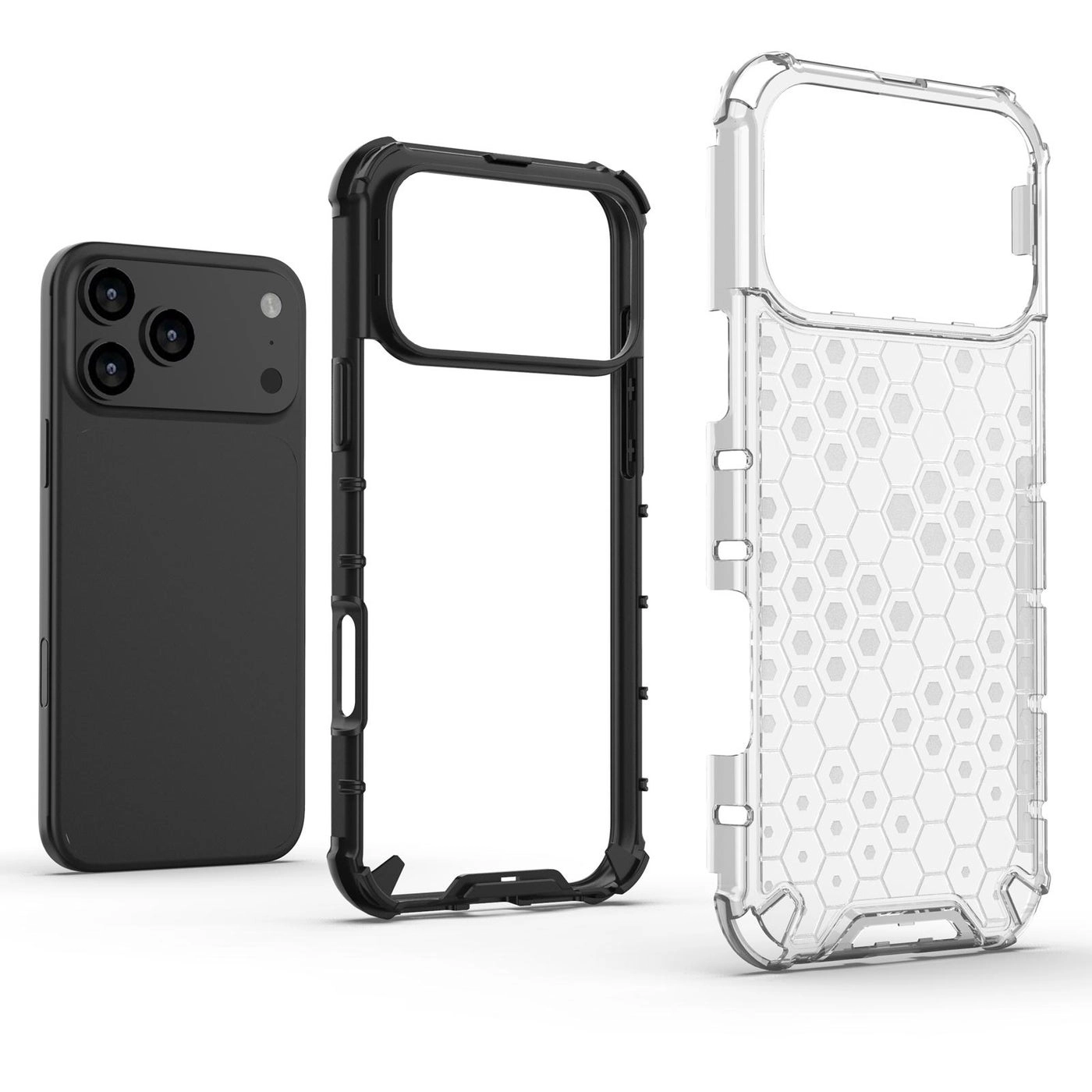 Honeycomb Shockproof Phone Case - TPU+PC for iPhone 17 Pro Max
