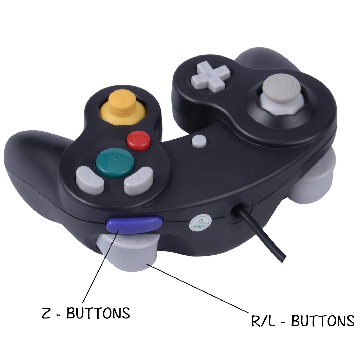 Classic Shock Joypad Wired Controller - Black & White Wii NGC Gamecube Game Cube Pack