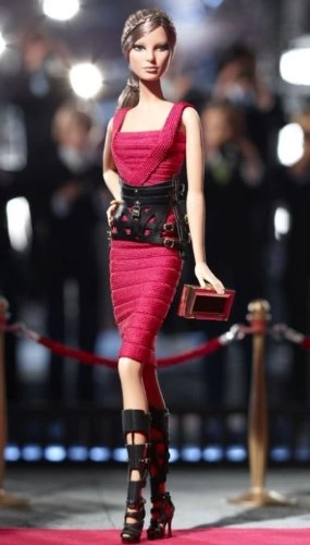 Herve Leger Dress Doll - Plastic Red and Black Ages 14+