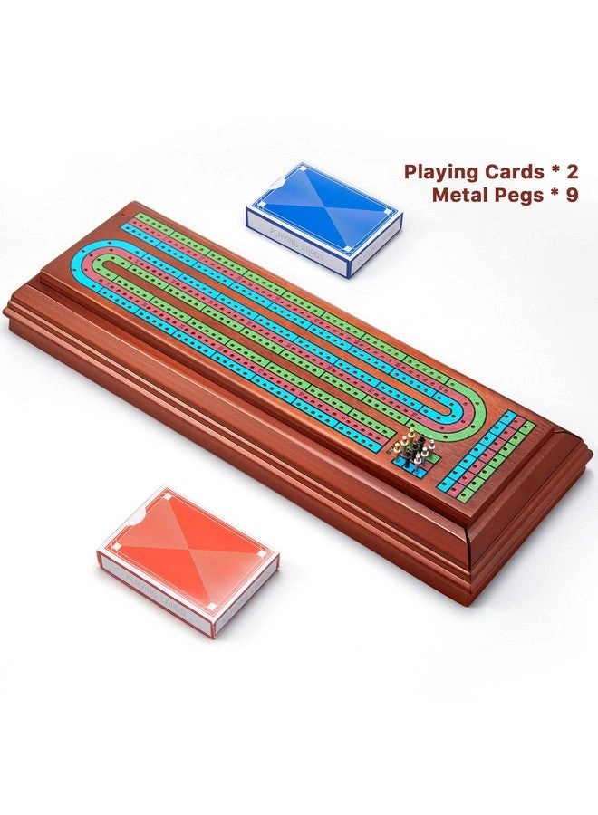 Cribbage Board - Wooden 3 Track 9 Metal Pegs