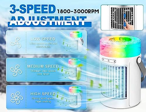 Portable Air Conditioner - 700ml 7-color LED 2H/4H Timer