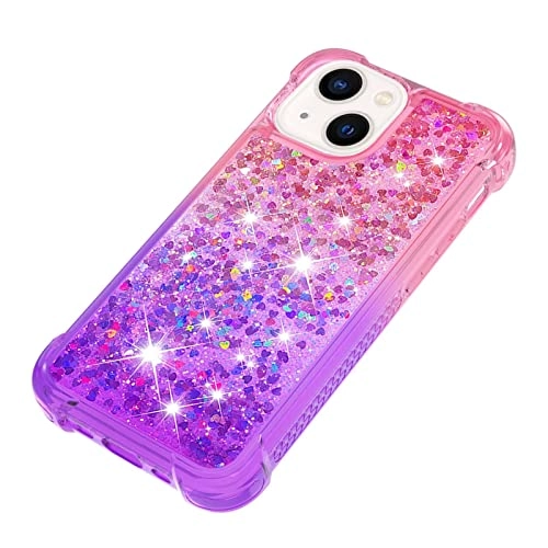 Glitter Moving Quicksand Flowing Cover - TPU Silicone Bumper for iPhone 14