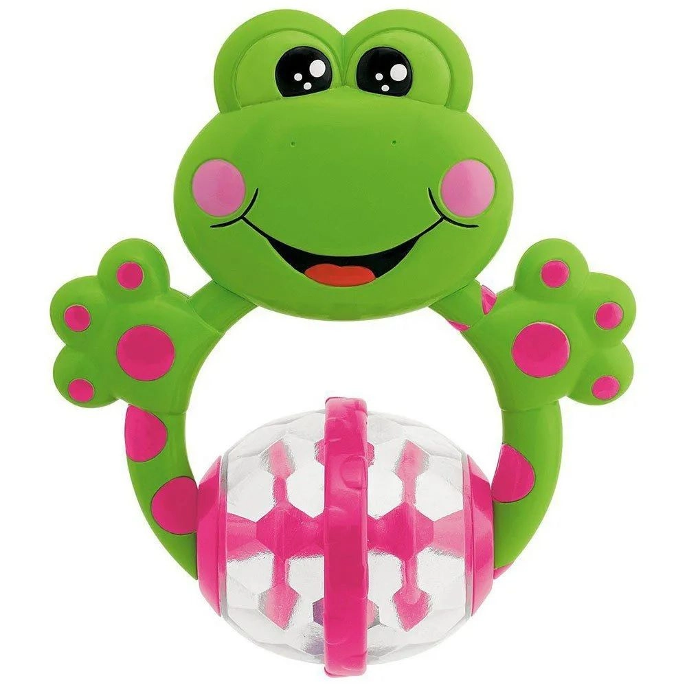 Fun Teething Rattle Frog - 3 months soft plastic