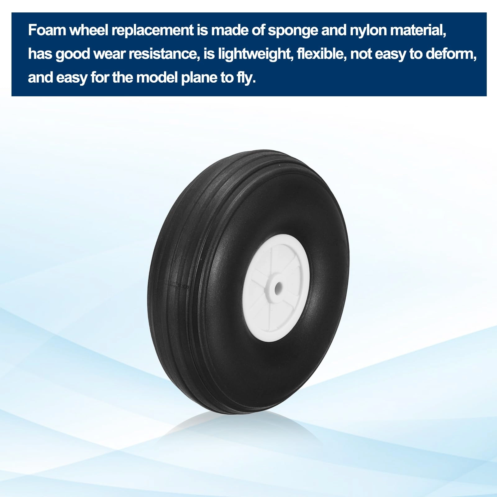 RC Airplane Wheels - 3.5" OD PU Rubber Pack of 3