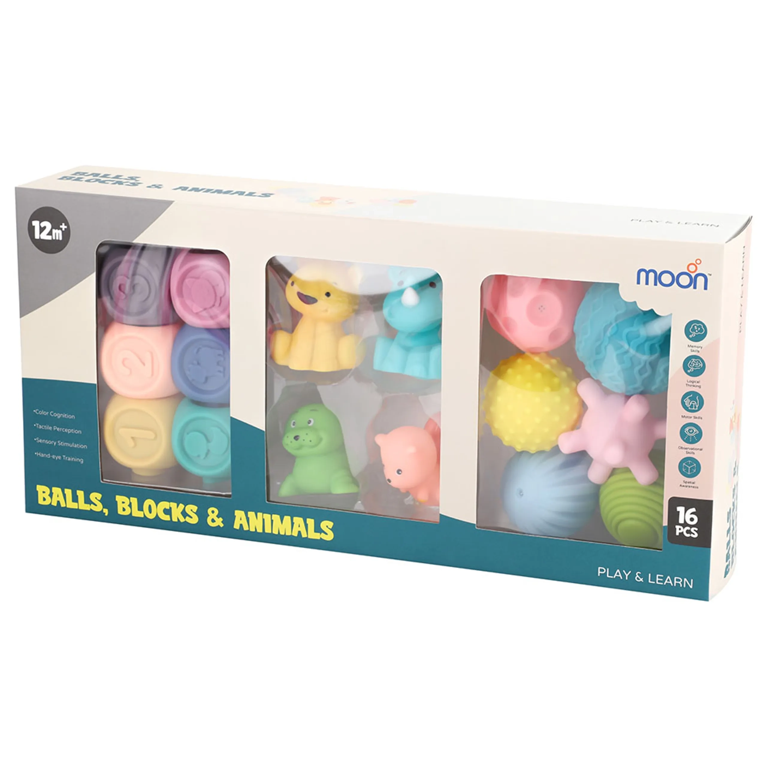 MOON Baby Educational Cubes - 1+ 16 pieces