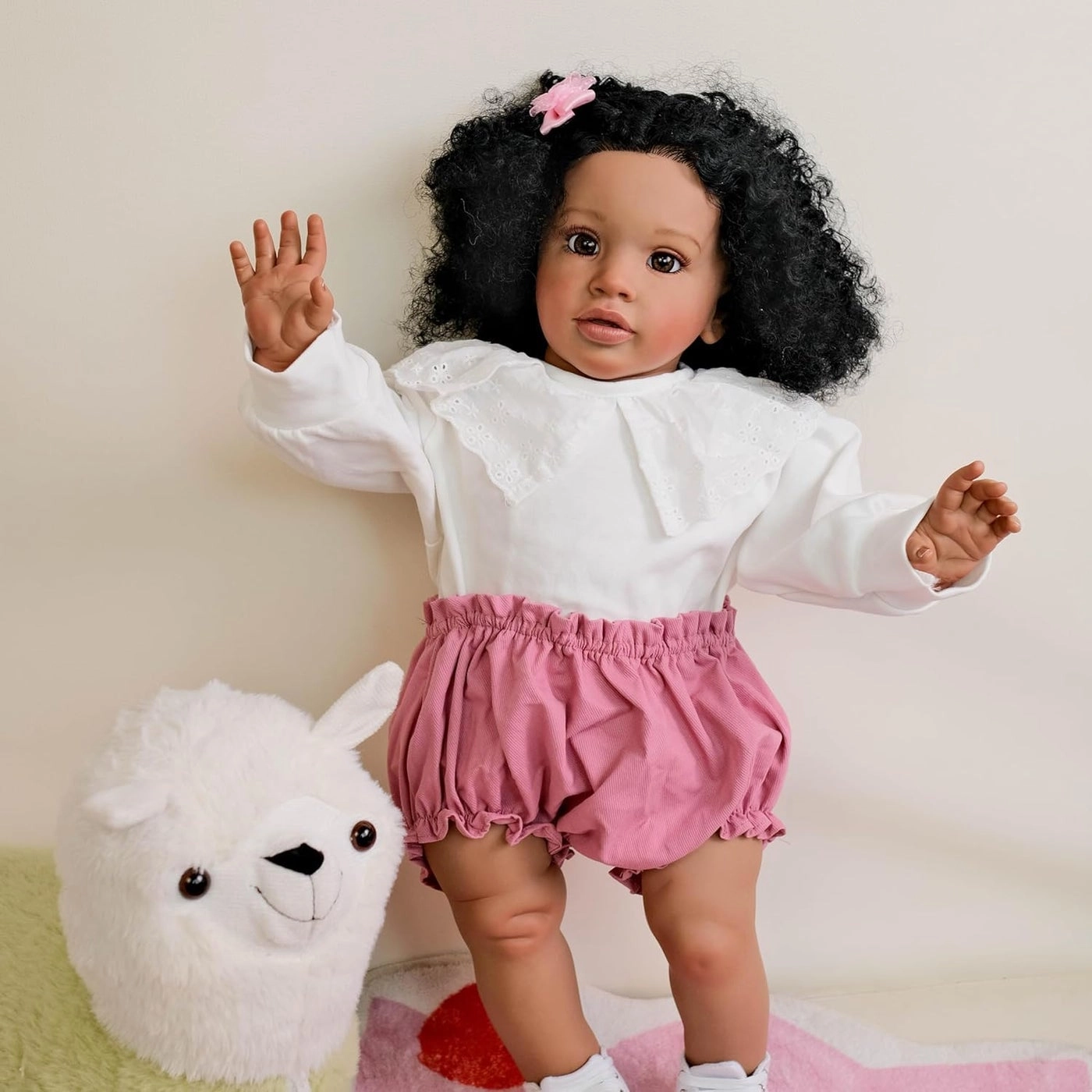 Reborn Baby Doll - 26 inch Hand Rooted Curly Hair Weighted Body Ages 3+