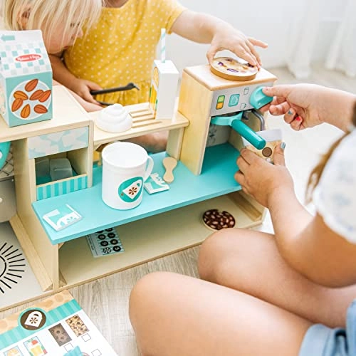 Wooden Cafe Barista Coffee Shop Playset - 35 pcs (EM-MD30602)