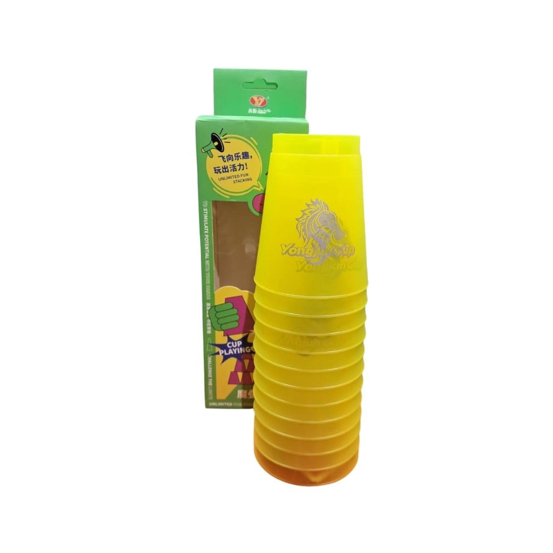 YJ Large Hole Stacking Cups - Pack of 12 Yellow