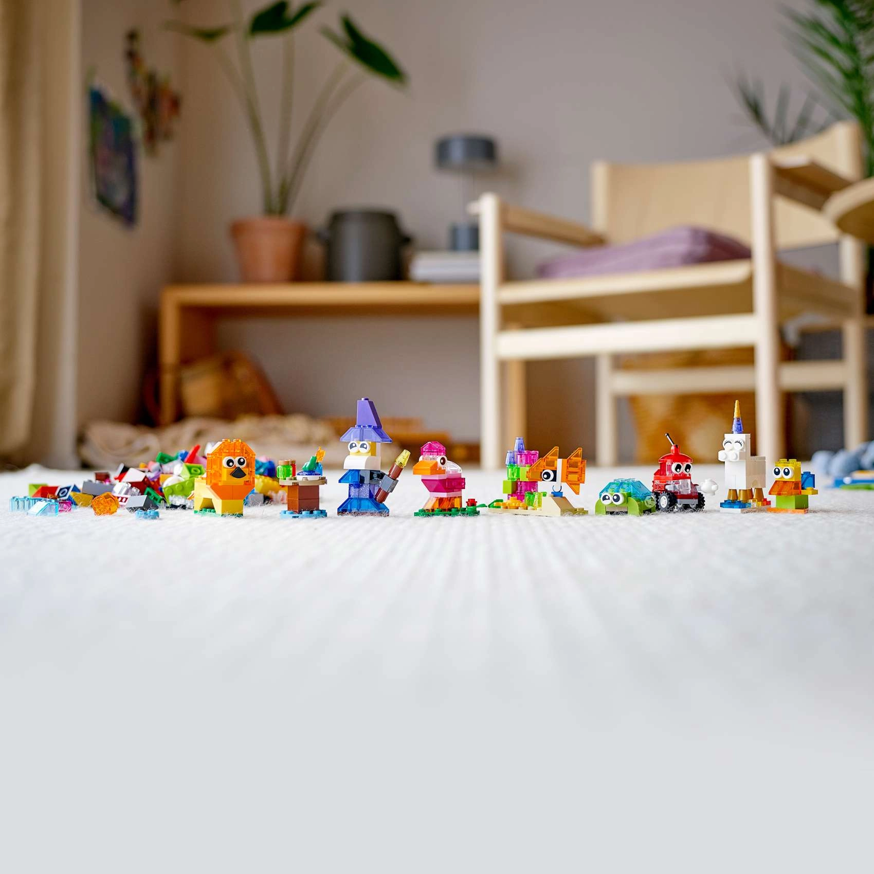 Classic Creative Transparent Bricks (11013) - 500 Pieces Multicolor