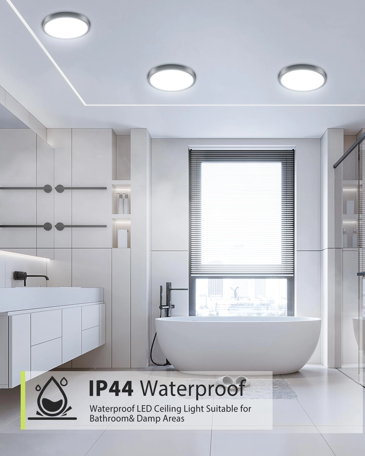 Flush Mount LED Ceiling Light - 3000K 4500K 6000K Dimmable