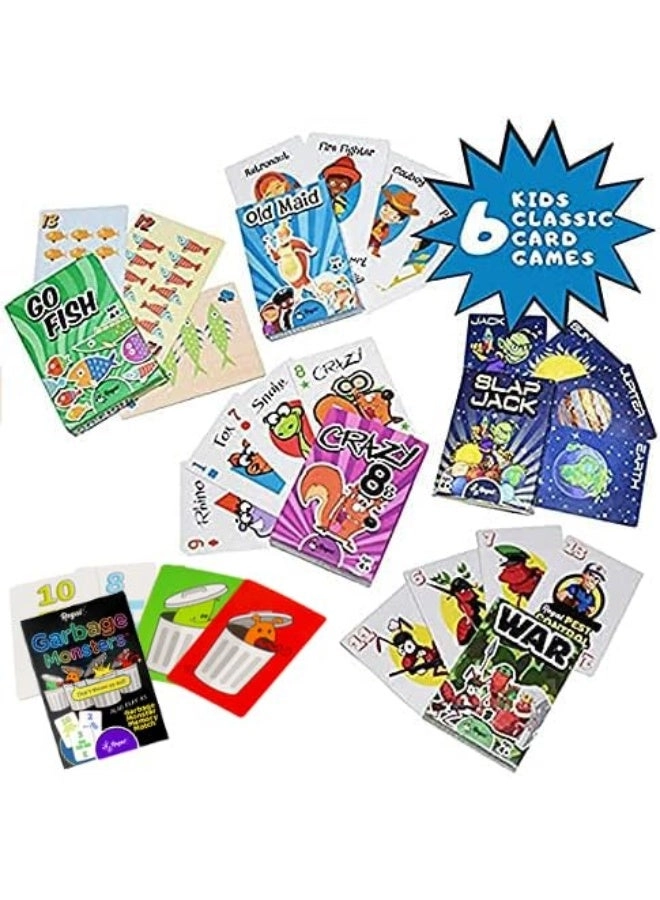 Old Maid + Go Fish + Slapjack + Crazy 8's + War + Silly Monster Memory Match