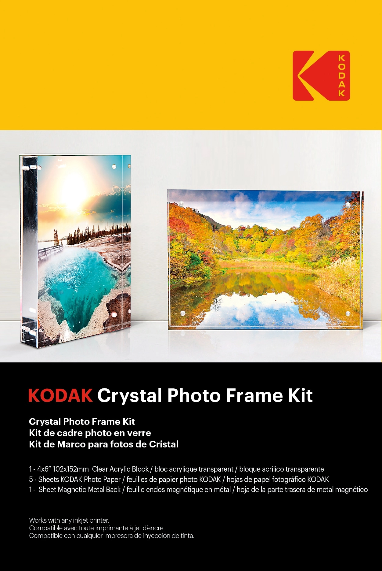 SKYROCKUAE Crystal Photo Frame Kit - 4 x 6” (10x15 cm)