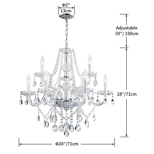 9 Light Chandelier - Max 60 cm (23 inch)