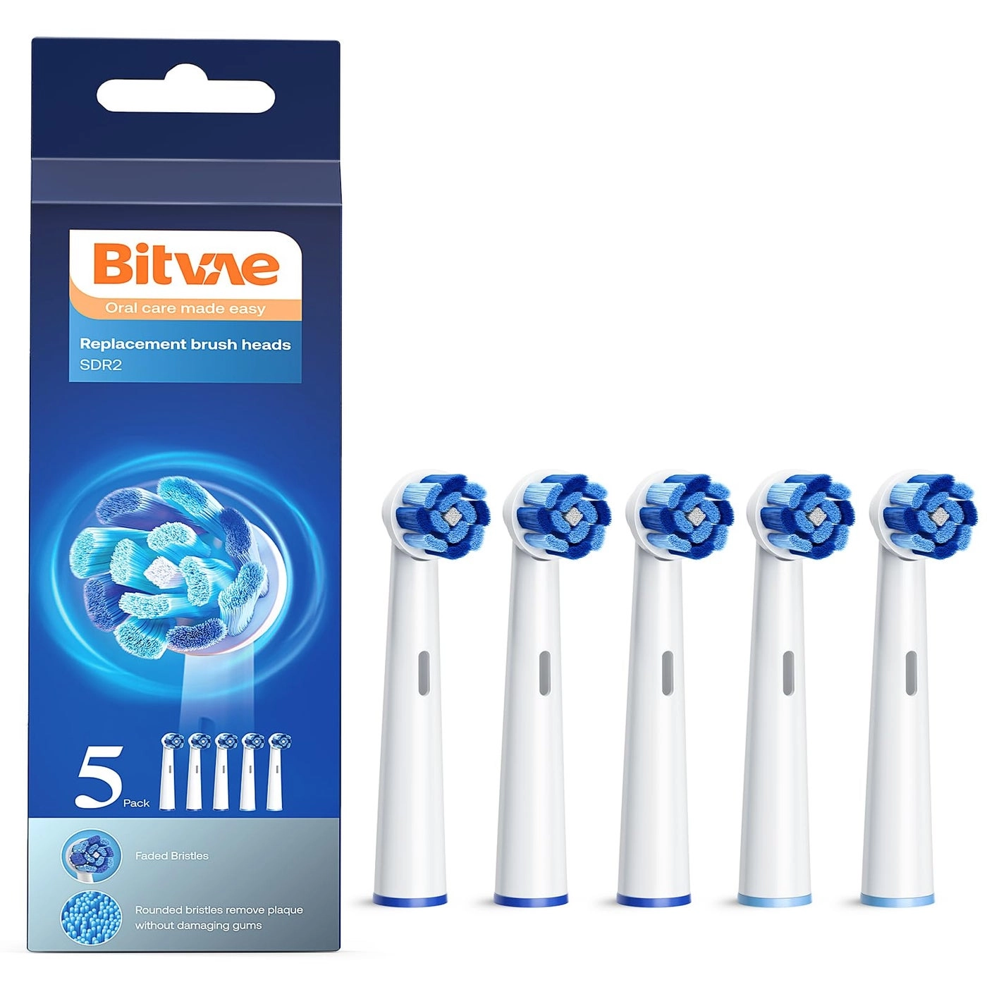 Bitvae R2 - Round Brush Heads 5 Count
